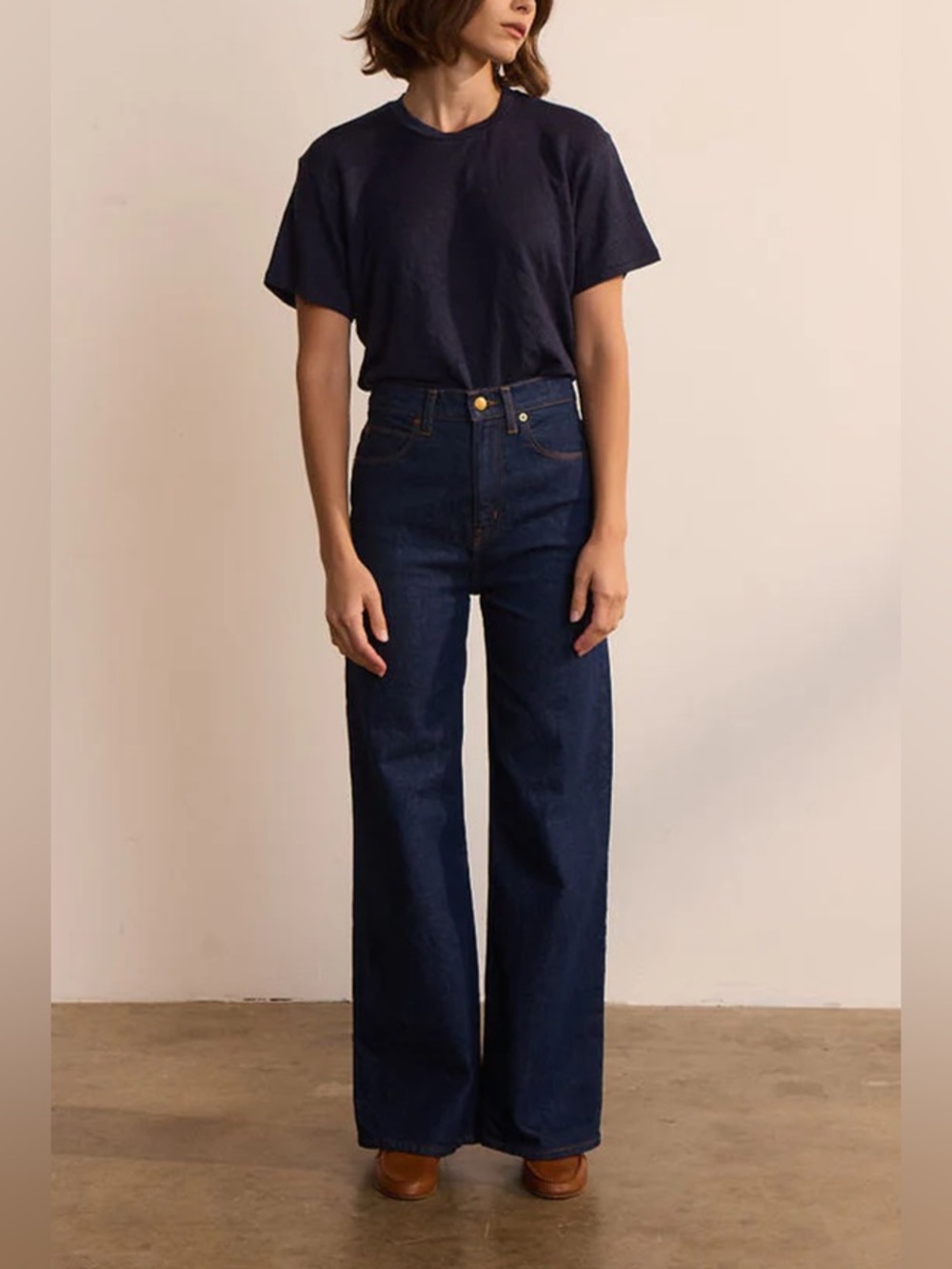 NWT Jamie Haller High Waist Wide A Leg Jean Raw Rinse 31